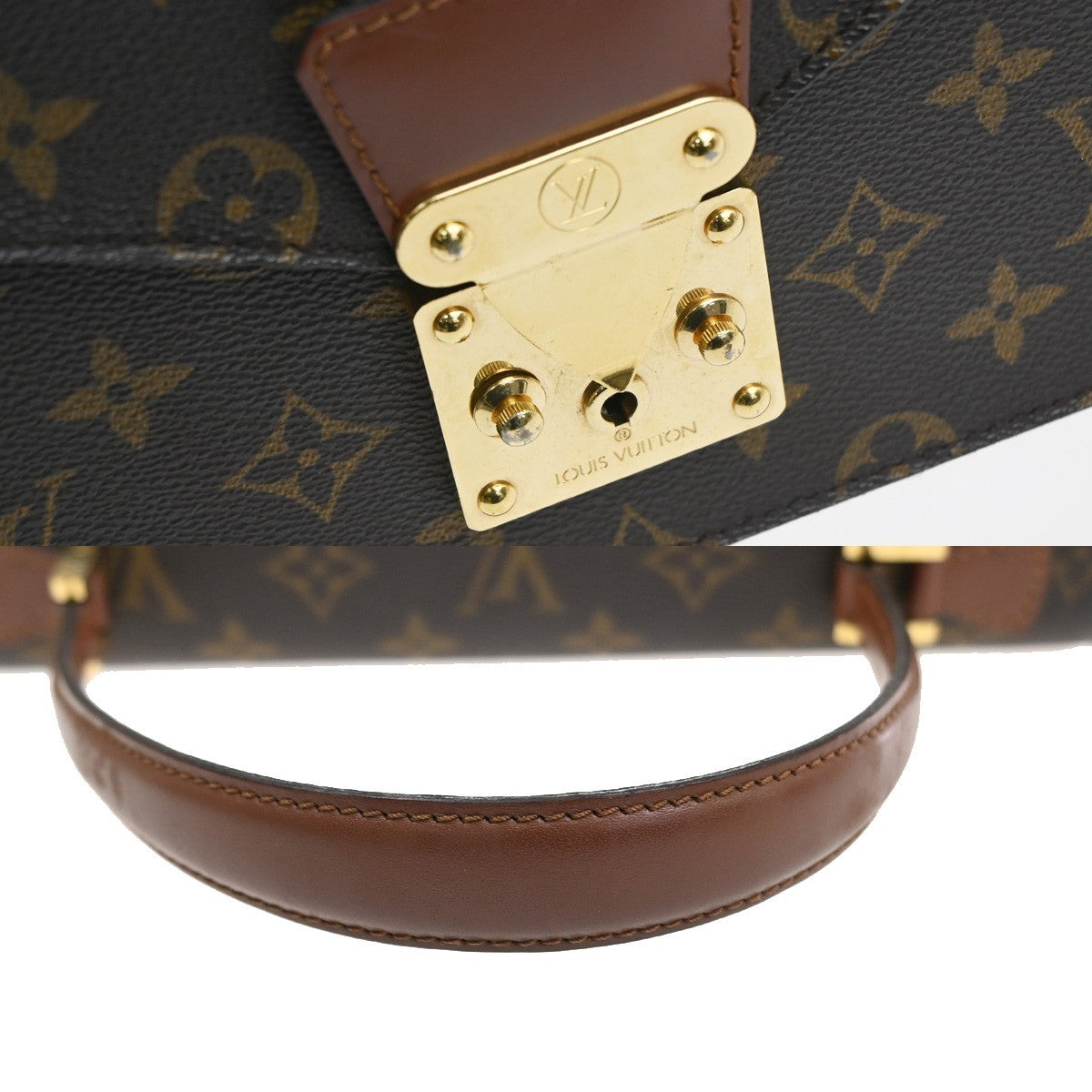 LOUIS VUITTON Concorde Hand Bag Monogram Leather Brown France M51190 88CA976