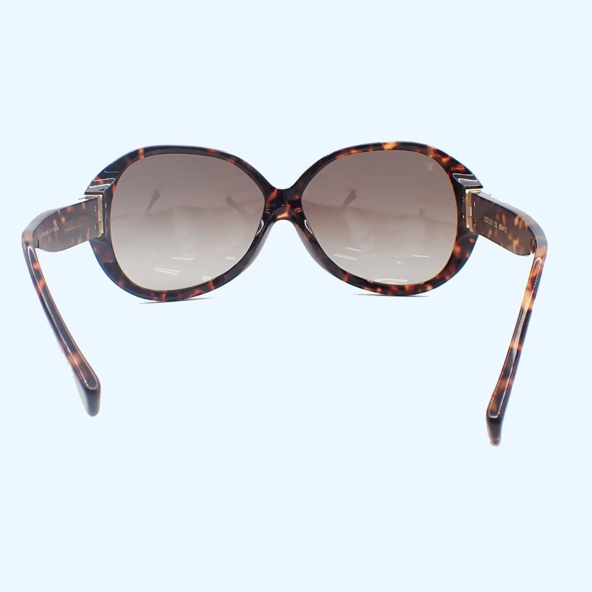 LOUIS VUITTON Sun Glasses Eye Wear Metal Plastic Gold Brown Italy Z0255E 30KC953