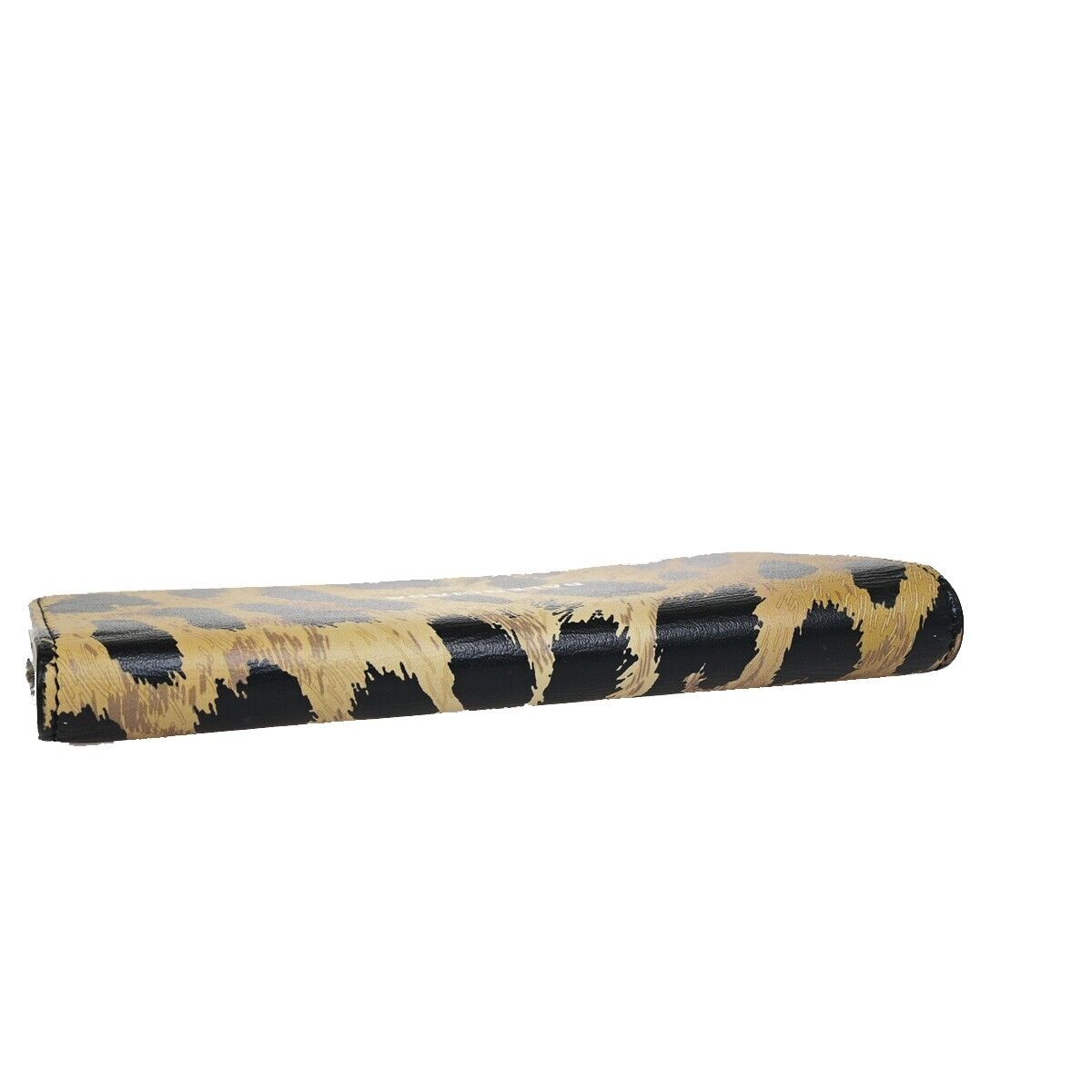 BALENCIAGA Logo Leopard Bifold Long Wallet Leather Brown Italy 36KA407