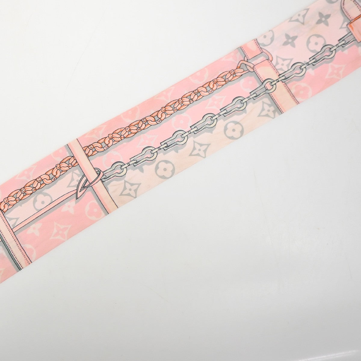 LOUIS VUITTON Monogram Confidential Bandeau Scarf 100% Silk Pink M70637 09MA607