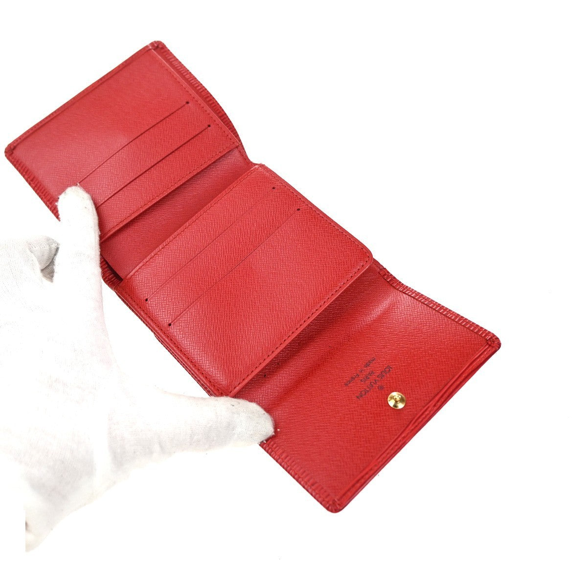 LOUIS VUITTON Porte Monnaie Billet Carte Credit Wallet Epi Red M6348E 07KP383