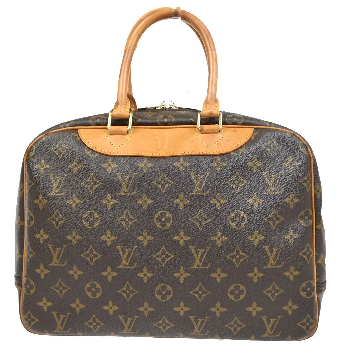 LOUIS VUITTON LV Logo Deauville Hand Bag Monogram Leather Brown M47270  80CA922