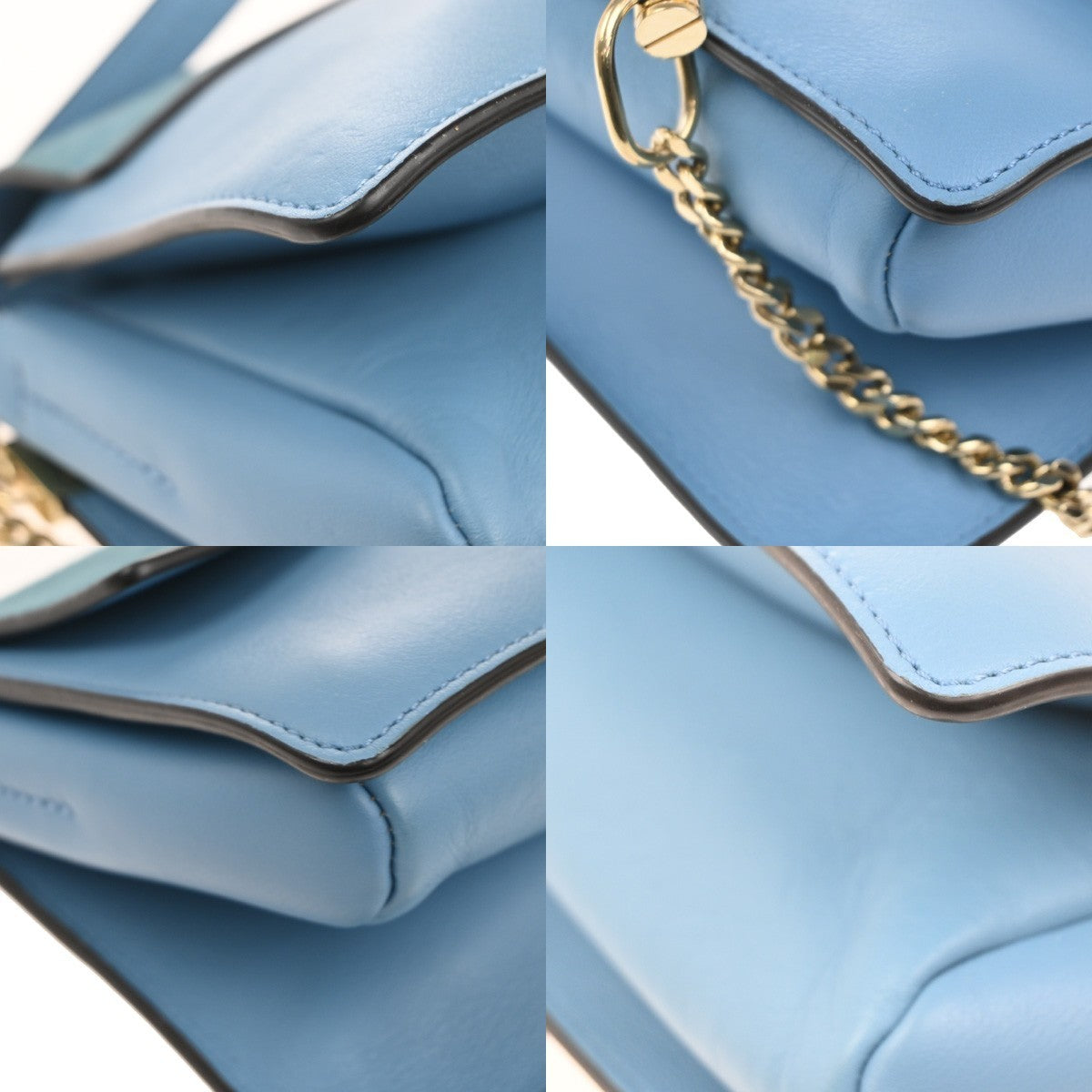 CHLOE Logo Faye Crossbody Shoulder Bag Suede Leather Blue Spain GHW 38CA694
