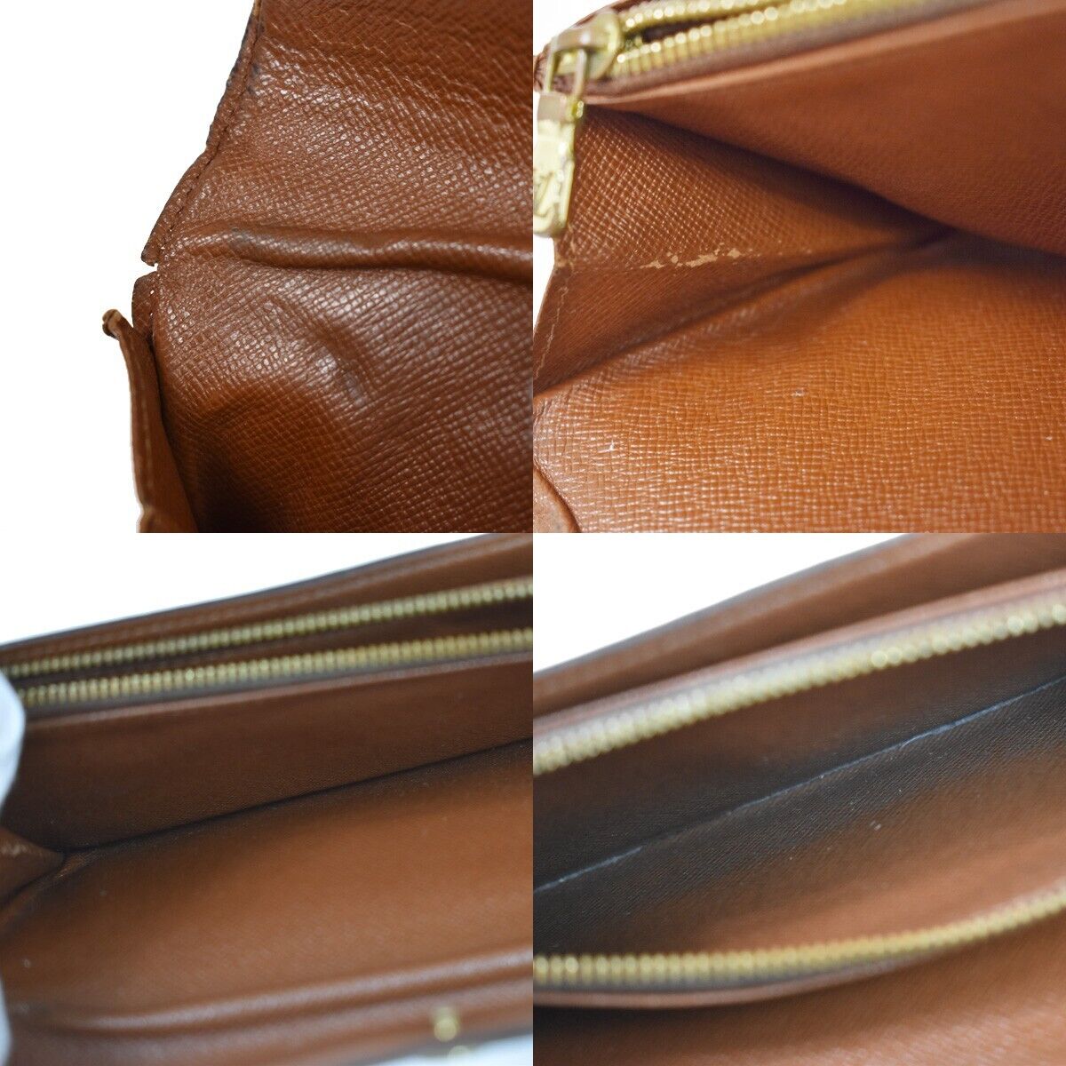 LOUIS VUITTON 5 Set Long Wallet Purse Monogram Matte Taiga Leather Brown 61GA567