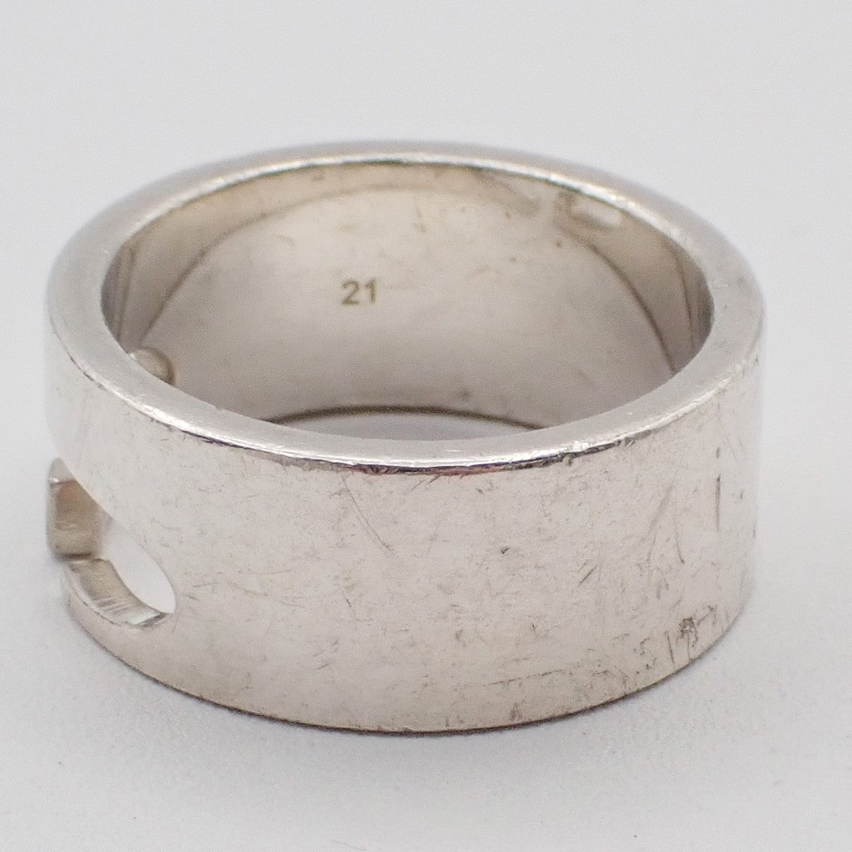 GUCCI G Logo Ring Silver 925 Size 21 Italy Accessory 07EG248