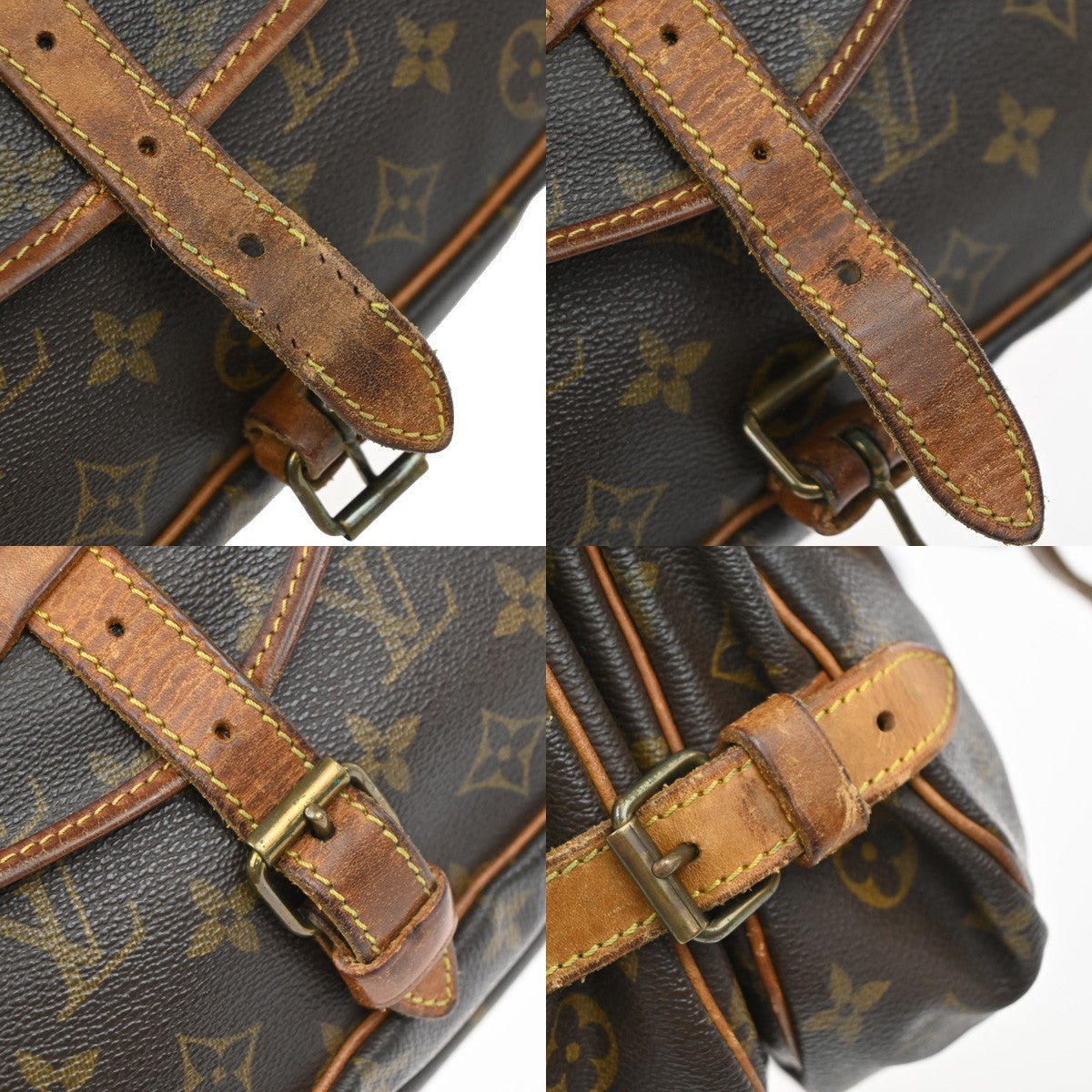LOUIS VUITTON Logo Saumur 30 Shoulder Bag Monogram Leather Brown M42256 65MA627
