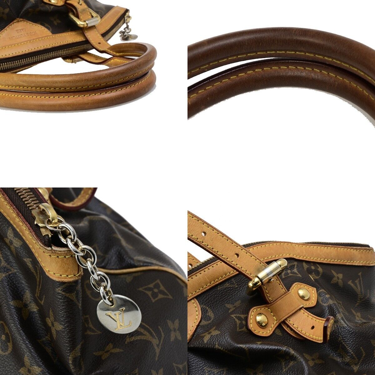 LOUIS VUITTON LV Tivoli GM Shoulder Bag Monogram Leather Brown M40144 34ED314