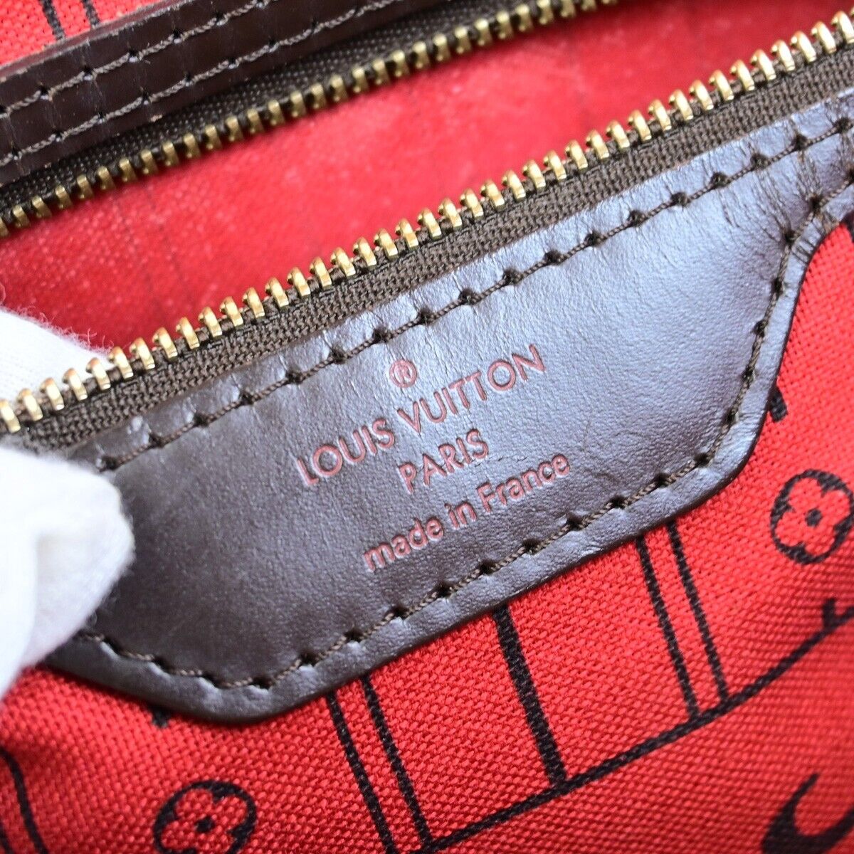 LOUIS VUITTON Neverfull MM Shoulder Bag Damier Ebene Leather BN N41358 17FB370