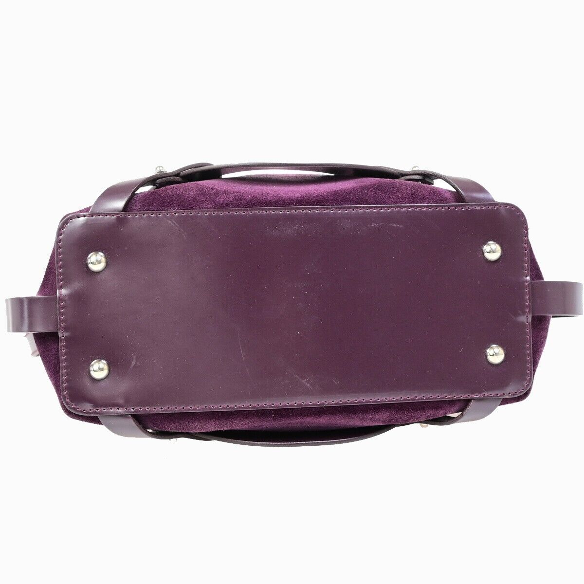 SALVATORE FERRAGAMO Gancini 2Way Shoulder Hand Bag Suede Leather Purple 68EB864