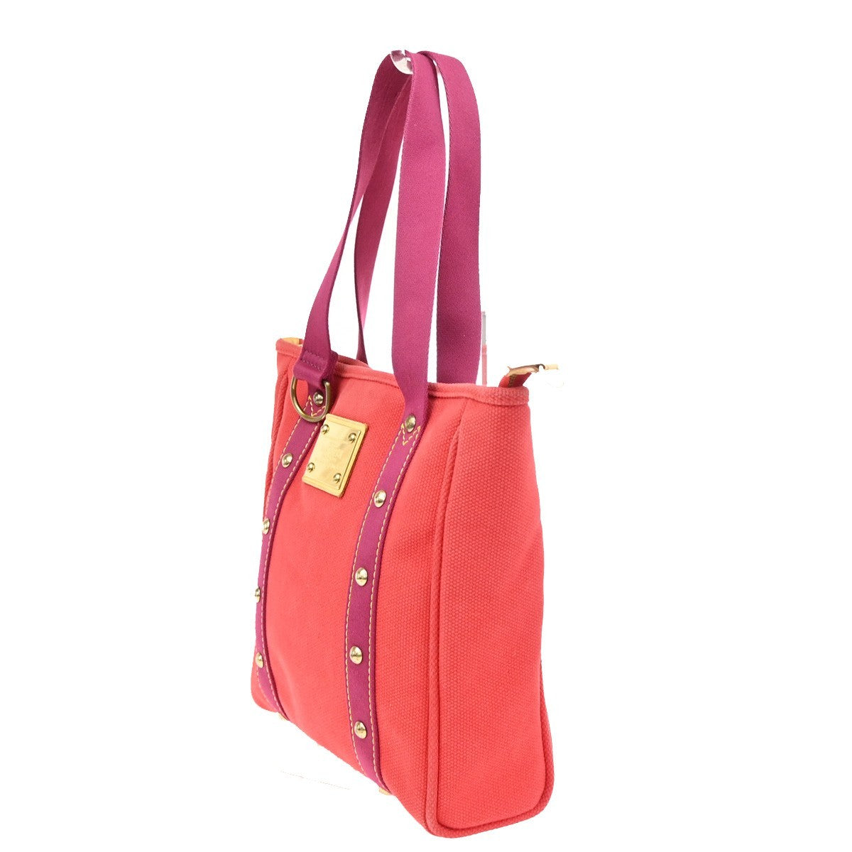 6.Live LOUIS VUITTON Cabas MM Shoulder Bag Antigua Canvas Leather M40034 32ZA237