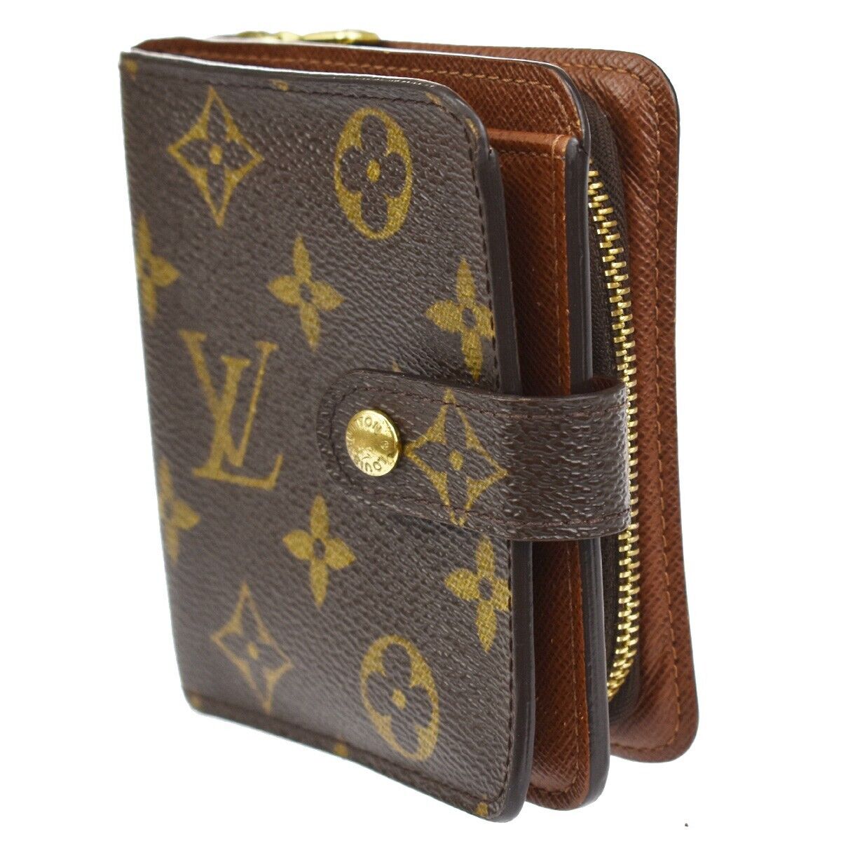 LOUIS VUITTON Compact Zip Bifold Wallet Purse Monogram Leather BN M61667 02JH200
