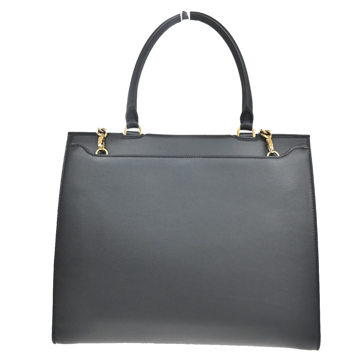 SALVATORE FERRAGAMO 2Way Gancini Shoulder Hand Bag Leather Black Gold 79RF484