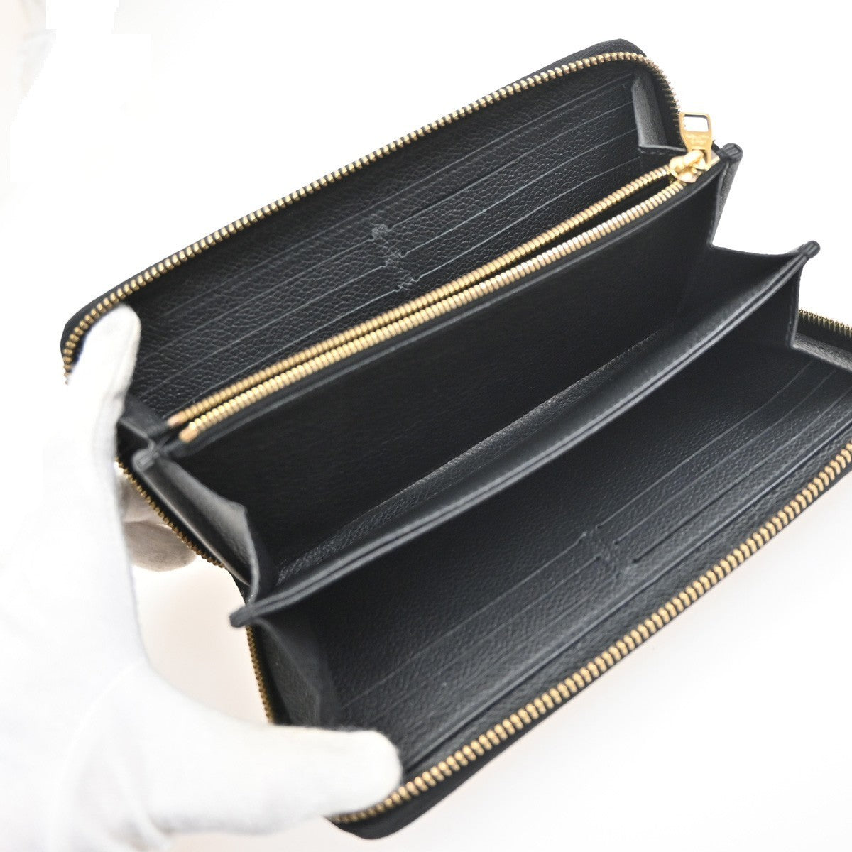 LOUIS VUITTON Zippy Long Wallet Monogram Empreinte Leather Black M61864 80KD173