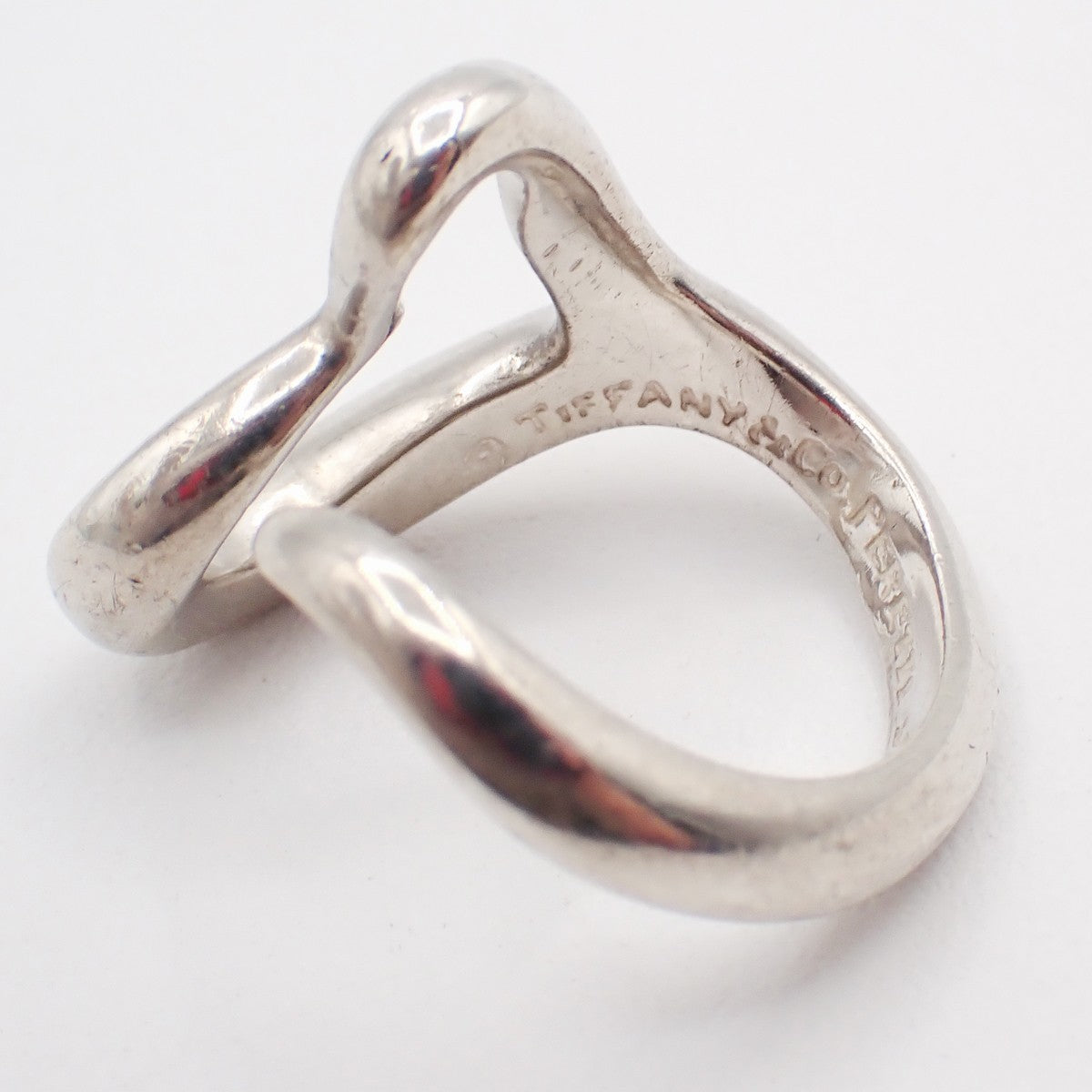 Tiffany & Co. Logo Elsa Peretti Open Heart Ring US5.5 Silver 925 09AA128