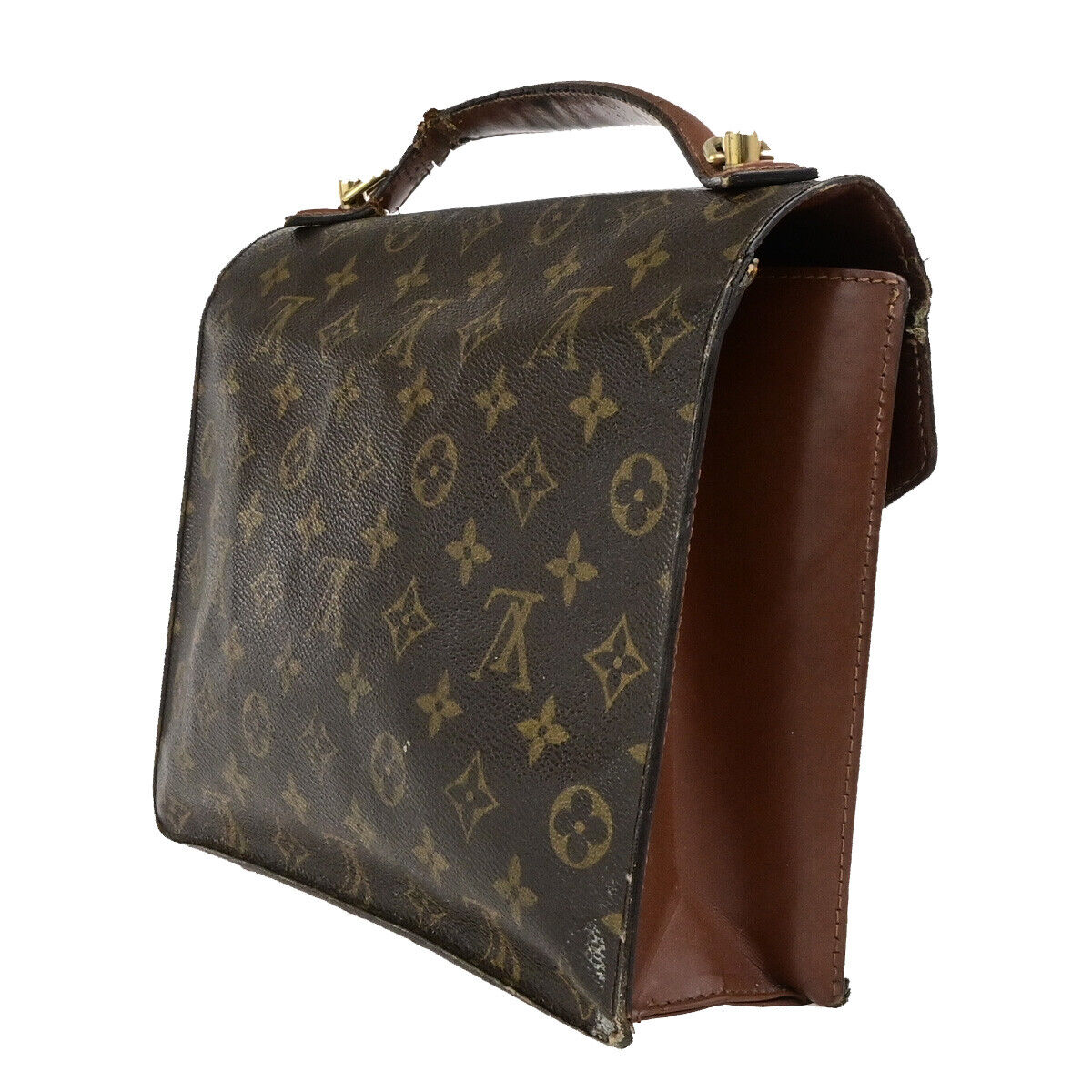 LOUIS VUITTON Monceau 28 Hand Bag Monogram Leather Brown France M51185 02SJ533