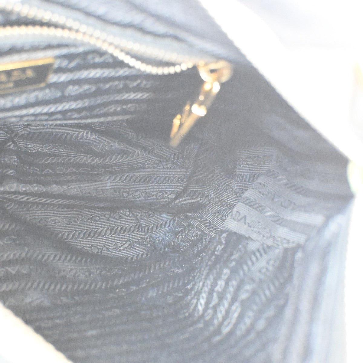 PRADA Plate Logo Tessuto Shoulder Bag Nylon Leather Black GHW Italy 33TA379