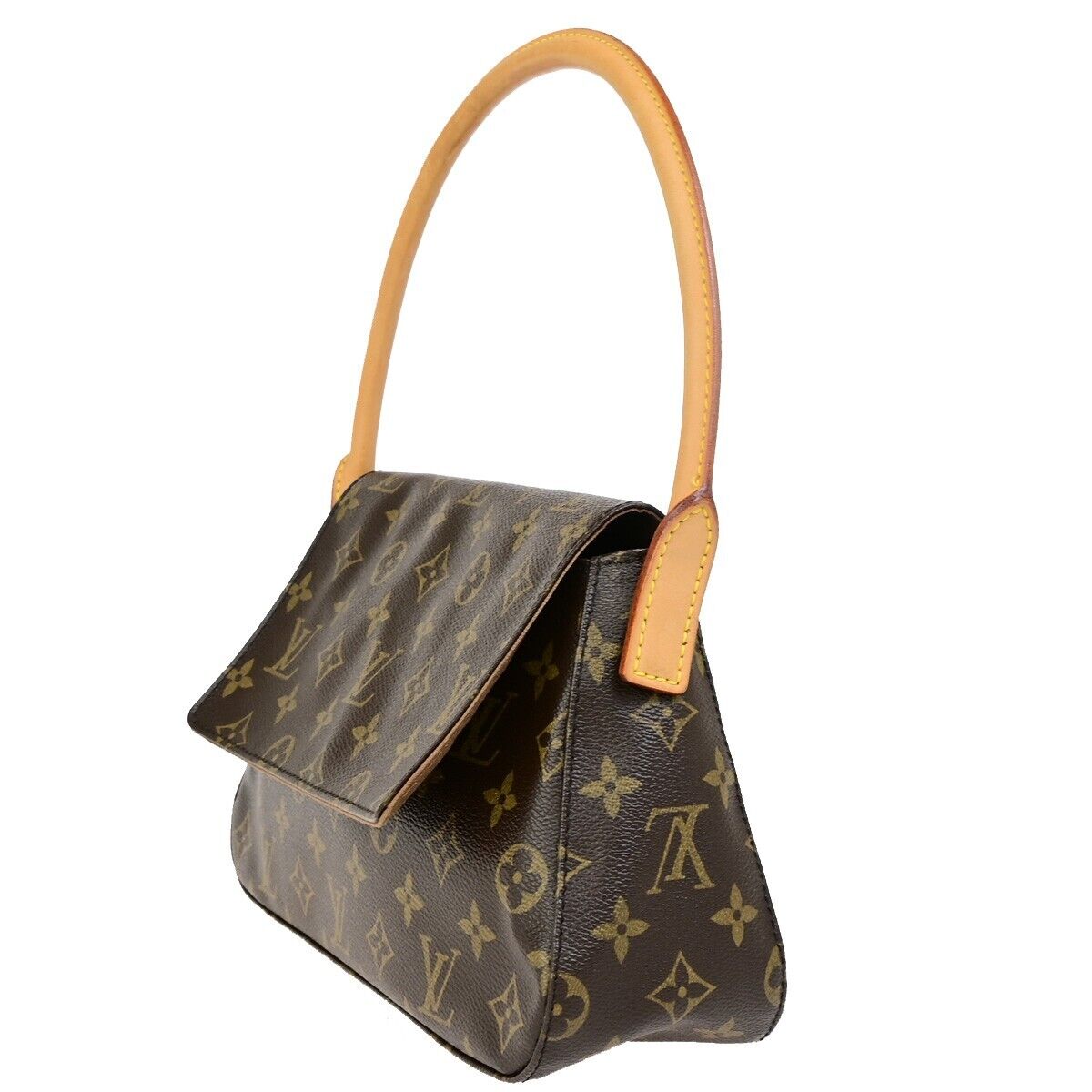 LOUIS VUITTON Mini Looping Hand Bag Monogram Leather Brown France M51147 50KA470