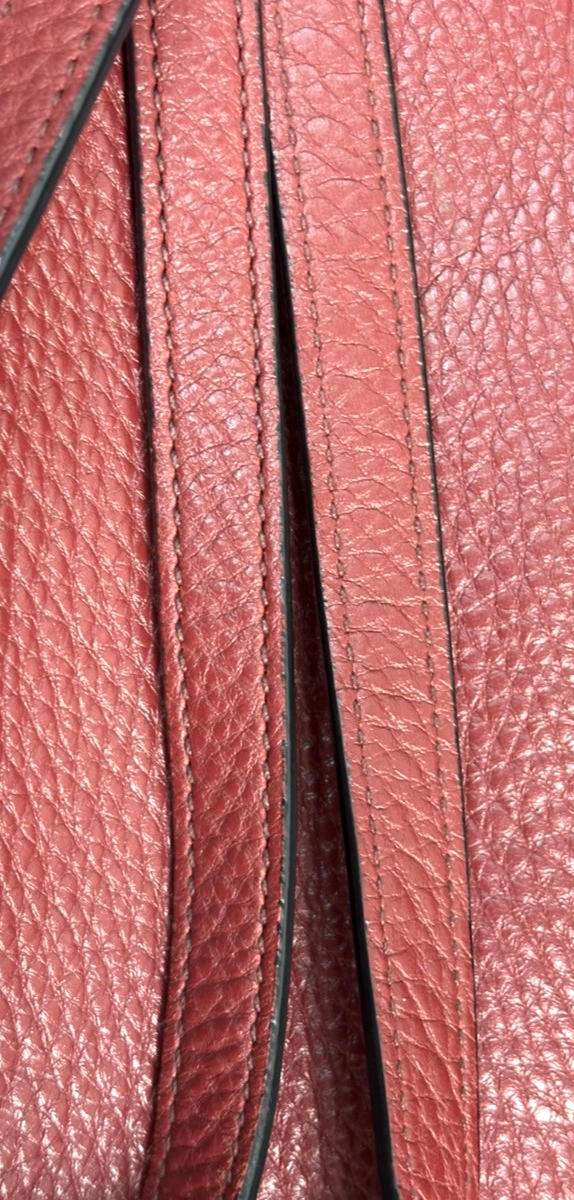 PRADA MILANO Logo Shoulder Messenger Crossbody Bag Leather GHW Red  97TA610