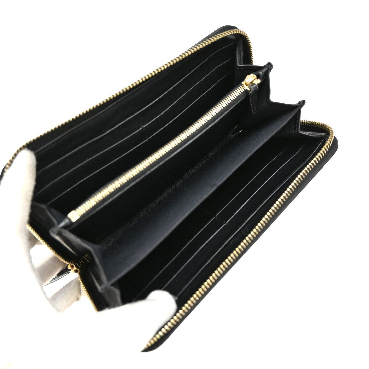 FENDI By The Way Logo Long Zip Around Wallet Leather Black GHW Italy 67KP310