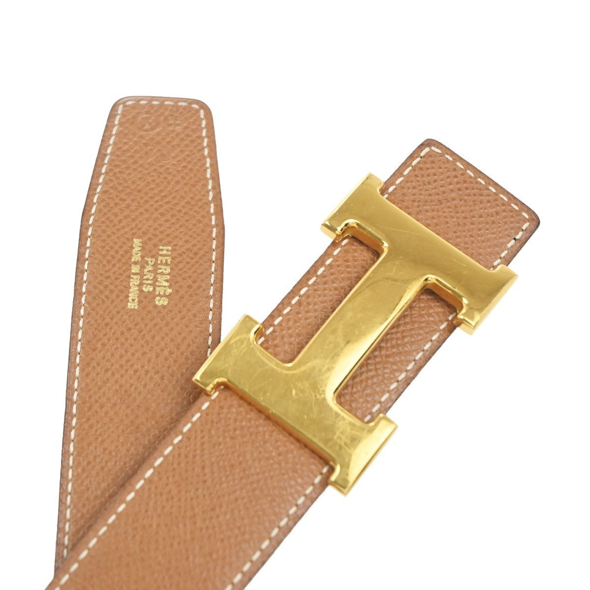 HERMES Logo Constant Reversible Buckle Belt Size 70 Leather Black BN GHW 82RL951