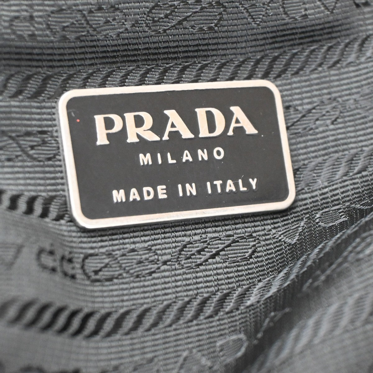 PRADA MILANO Logo Tessuto Hand Bag Nylon Leather Black SHW  61CB060