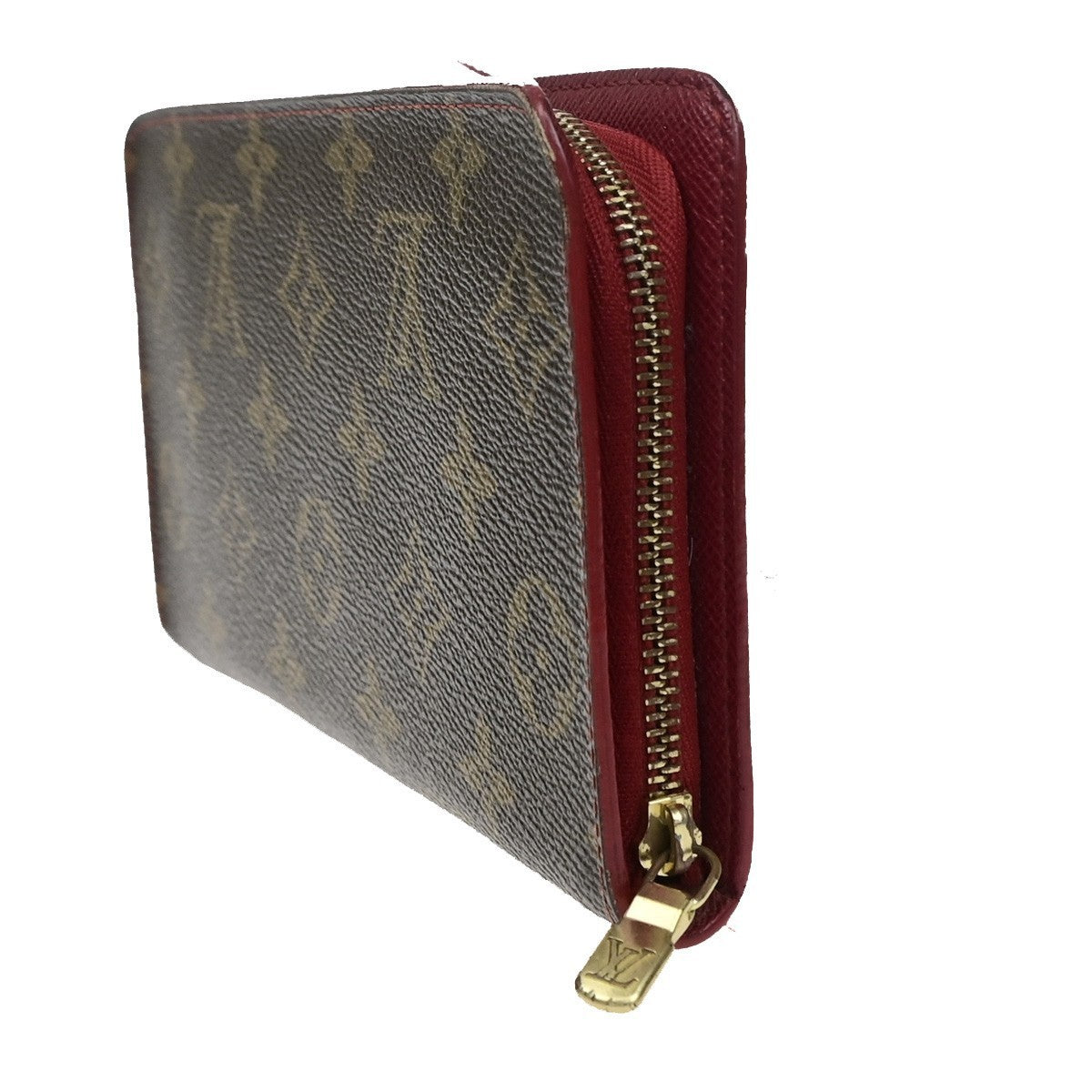 LOUIS VUITTON Porte Monnaie Zip Ling Wallet Monogram Cherry Brown M95006 70YJ247