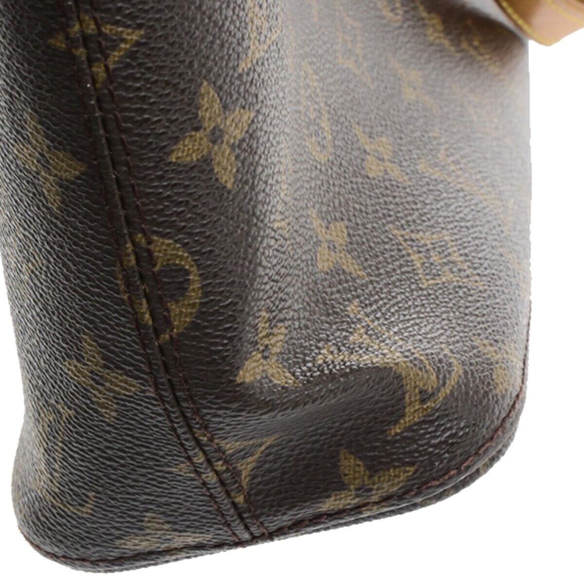 LOUIS VUITTON Logo Luco Shoulder Tote Bag Monogram Leather Brown M51155 34ED939