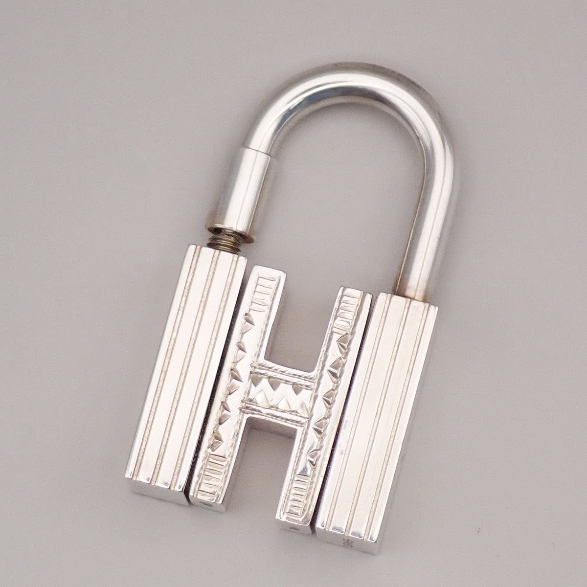 HERMES Logo Touareg H Cadena Padlock Charm Silver 925 SHW Accessory 31RL887