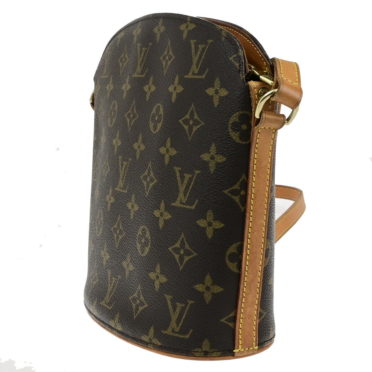 LOUIS VUITTON Logo Drouot Shoulder Bag Monogram Leather Brown M51290 73YG629