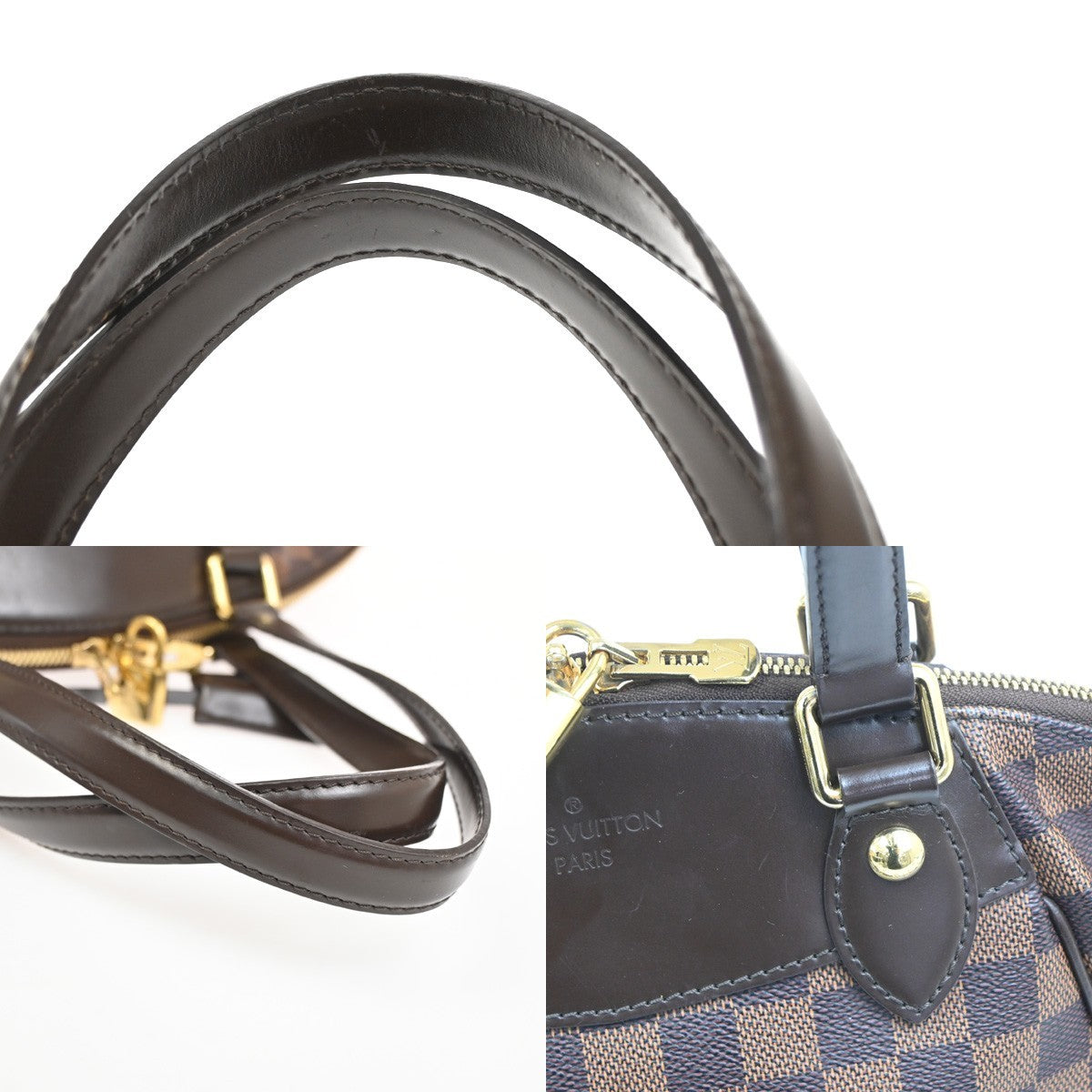 LOUIS VUITTON Verona PM Shoulder Bag Damie Ebene Leather Brown N41117 95TA517