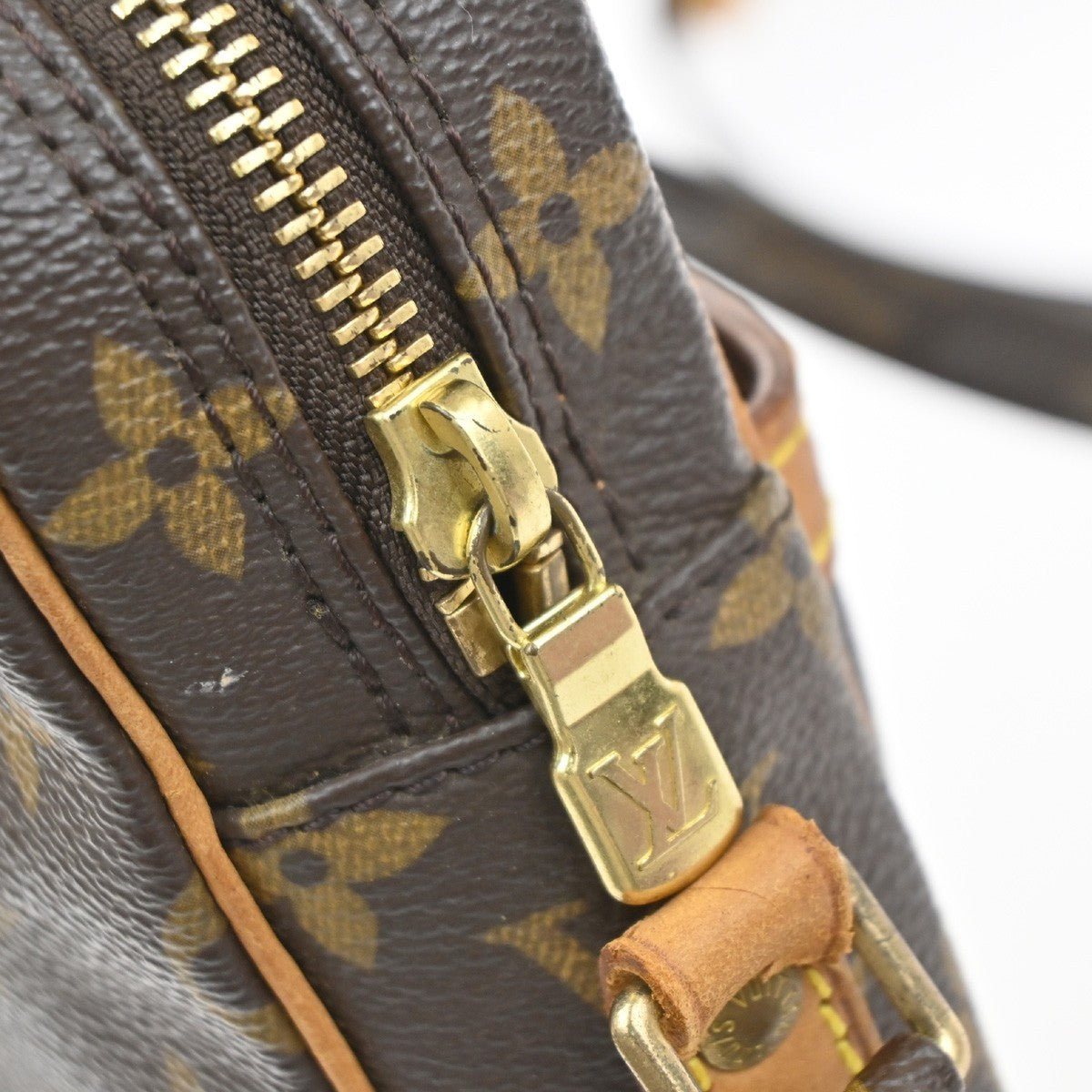 LOUIS VUITTON Danube Shoulder Bag Monogram Leather Brown France M45266 79MA624