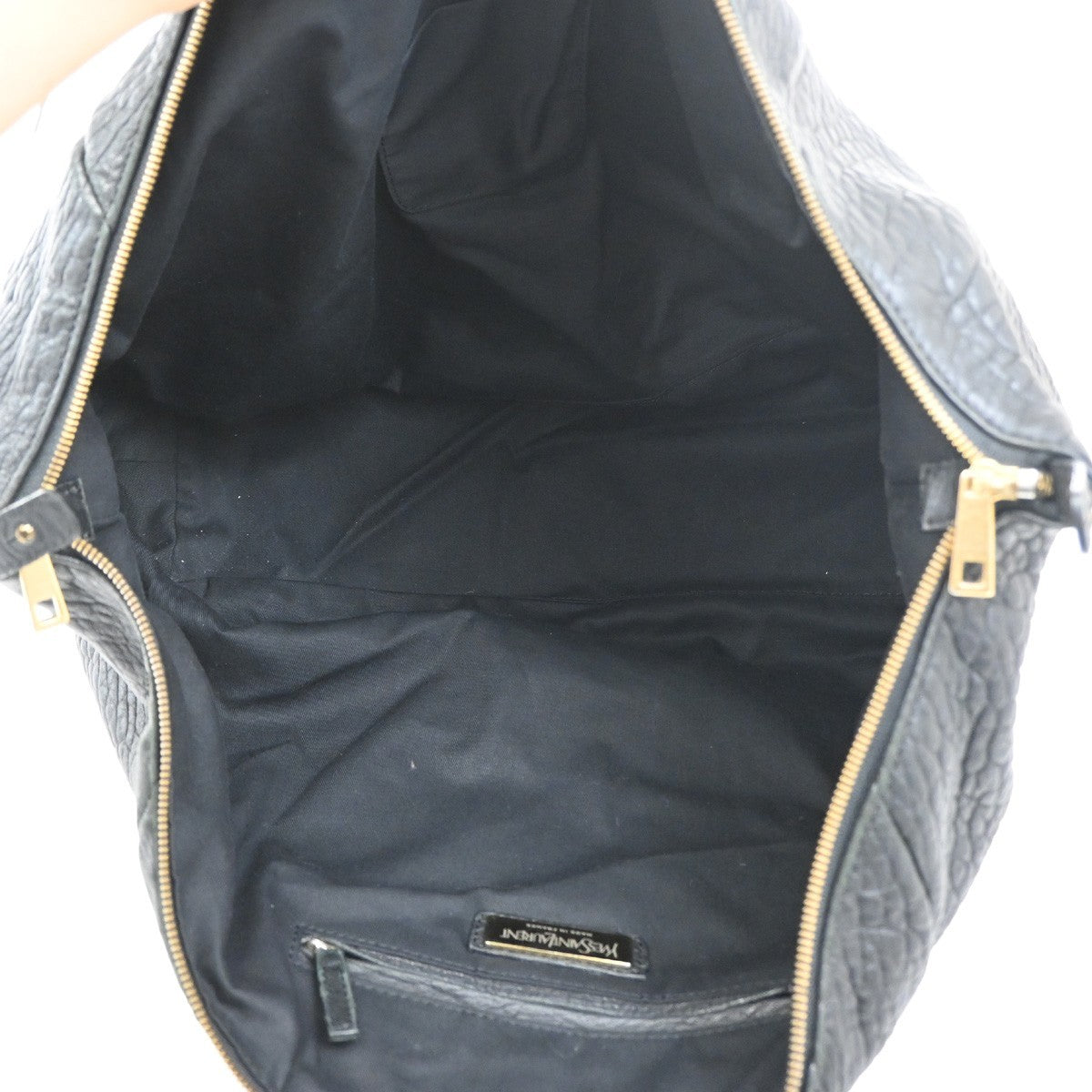 YVES SAINT LAURENT Easy Handbag Boston Black Leather GHW France 65DA105