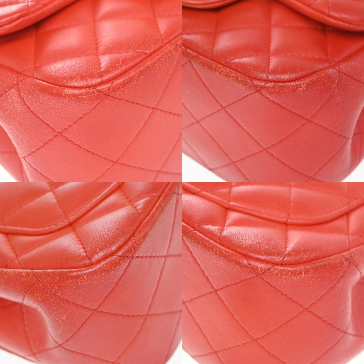 RPCHANEL CC Mini Matelasse Chain Shoulder Bag Leather Red GHW Vintage 887RP186