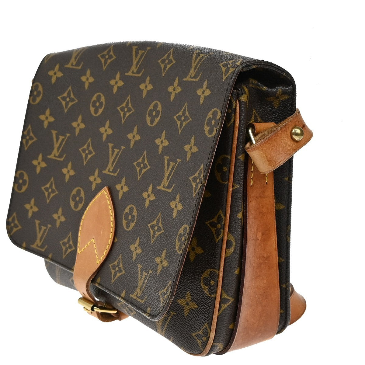 LOUIS VUITTON Cartouchiere GM Shoulder Bag Monogram Leather Brown M51252 80KB479