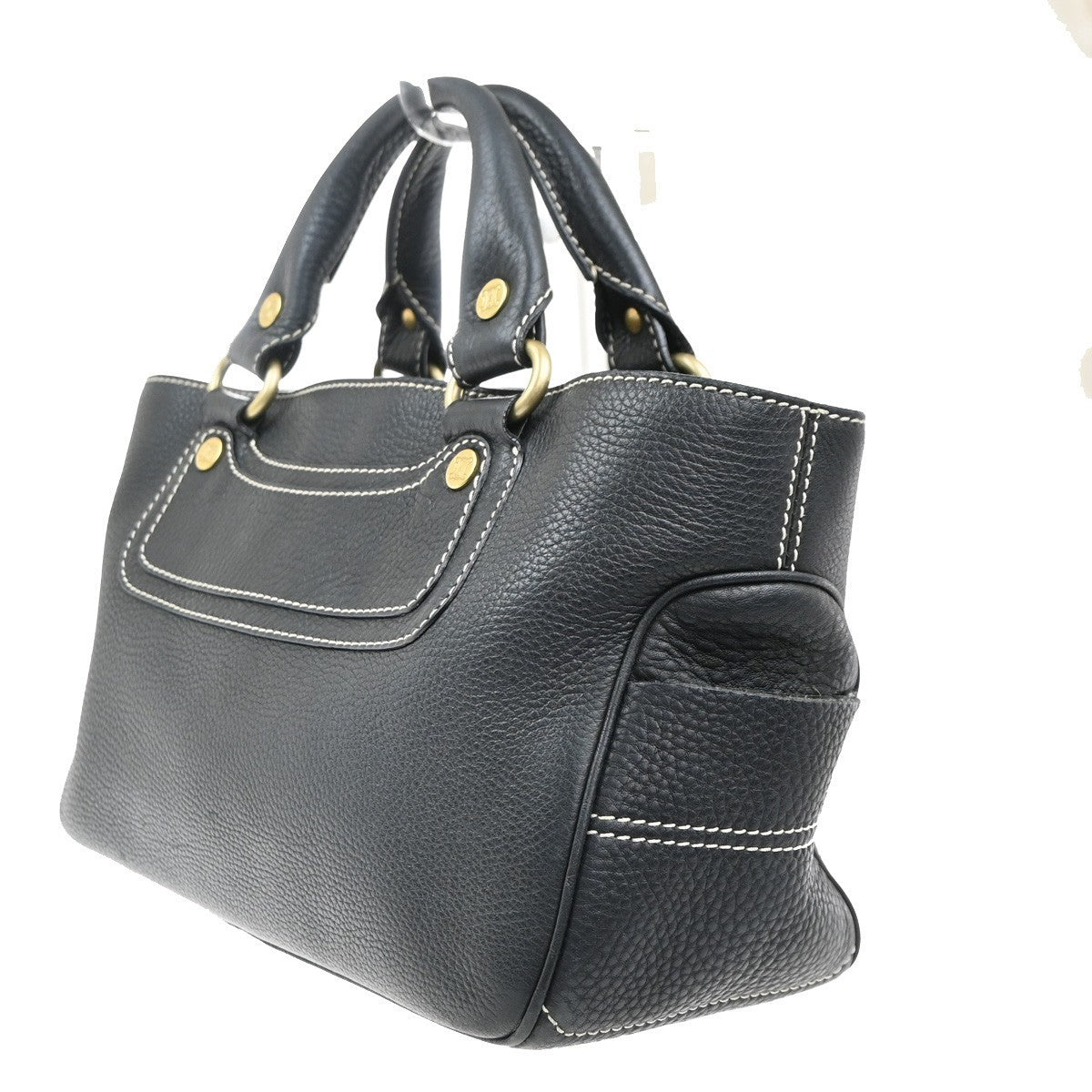 CELINE Logo Macadam Boogie Tote Hand Bag Leather Navy Blue GHW Italy 80MA323