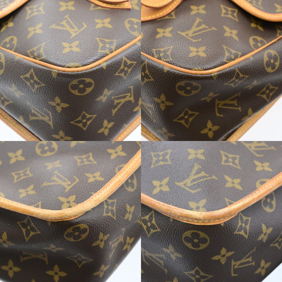 LOUIS VUITTON Gibeciere GM Shoulder Bag Monogram Leather Brown M42249 76YJ224
