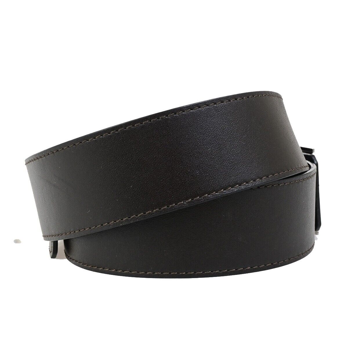 LOUIS VUITTON Ceinture Initiales Belt Leather Brown 85/34 Spain M9887 33FB327