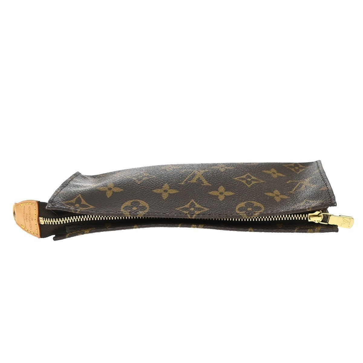 LOUIS VUITTON Logo BUCKET GM Pouch Bag Monogram Leather Brown France 02KB407