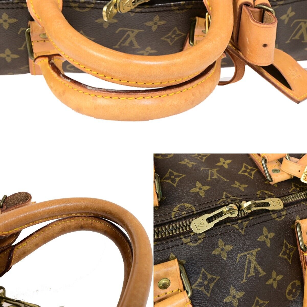 LOUIS VUITTON Keepall 55 Travel Hand Bag Monogram Leather Brown M41424 73YF150