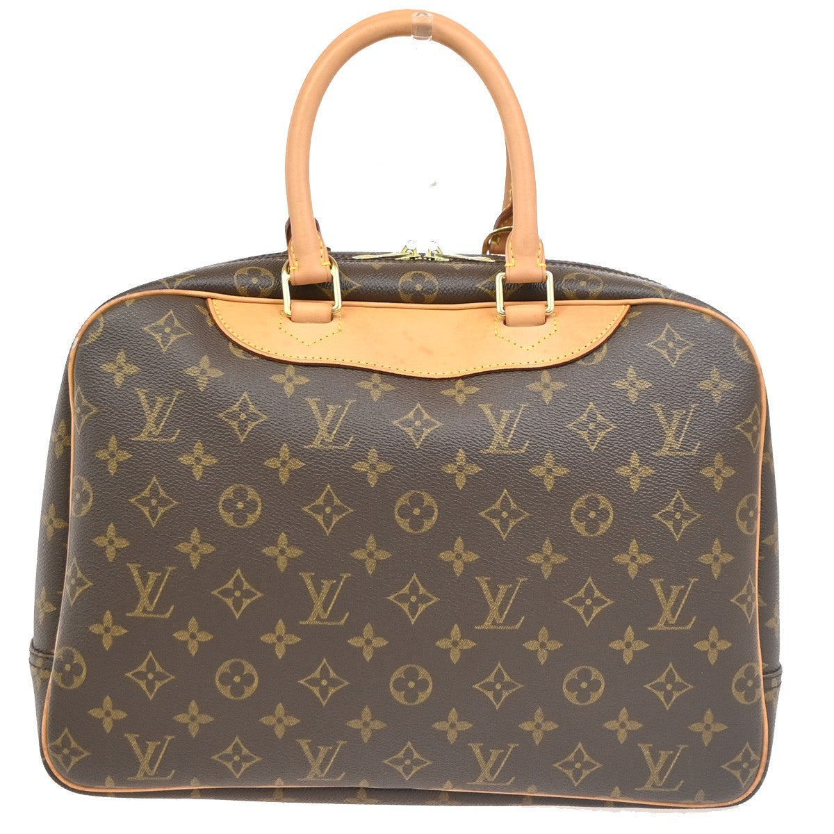 LOUIS VUITTON LV Logo Deauville Hand Bag Monogram Leather Brown M47270 74PA105