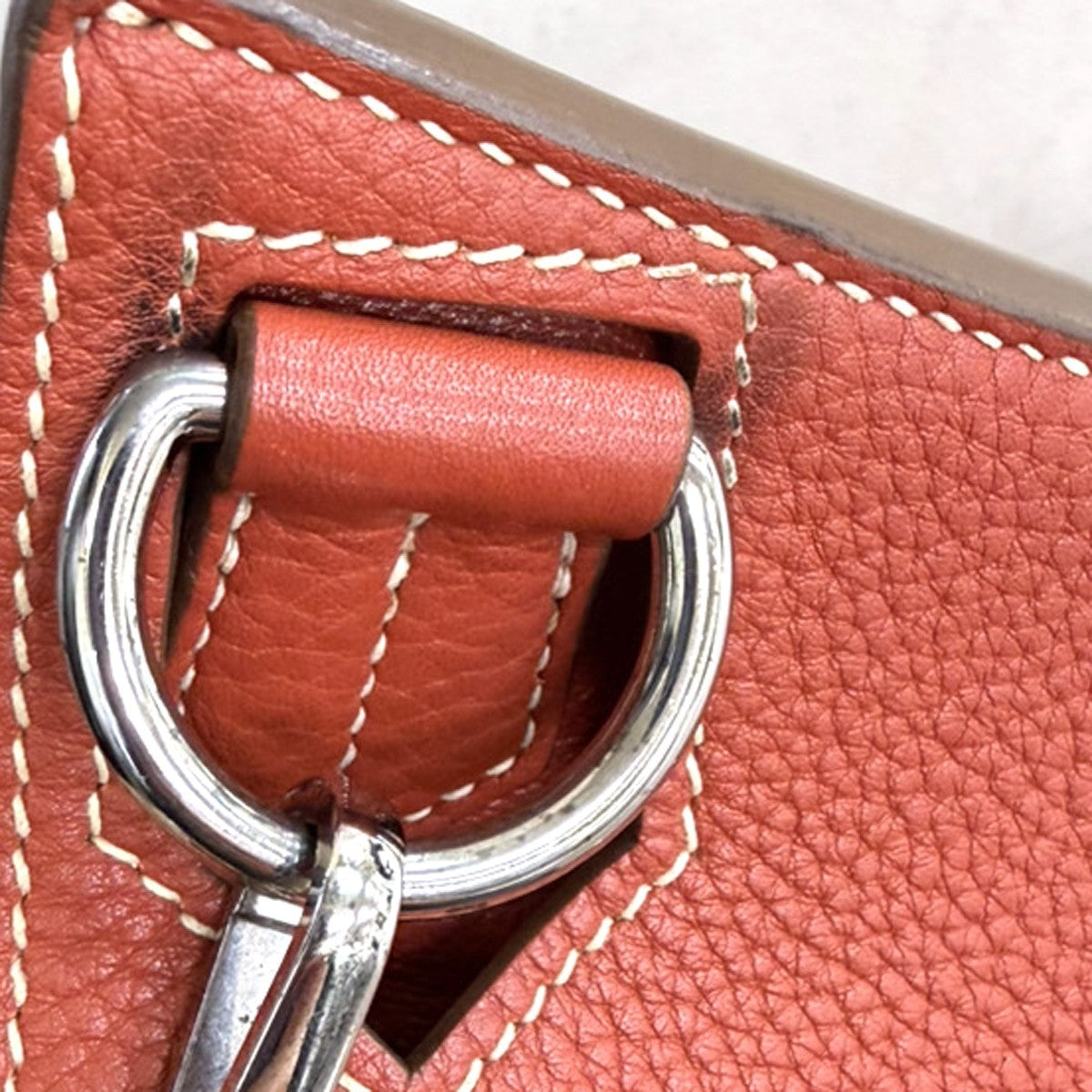 HERMES Logo Jypsiere 34 Shoulder Bag Taurillon Clemence Orange SHW 898RL463