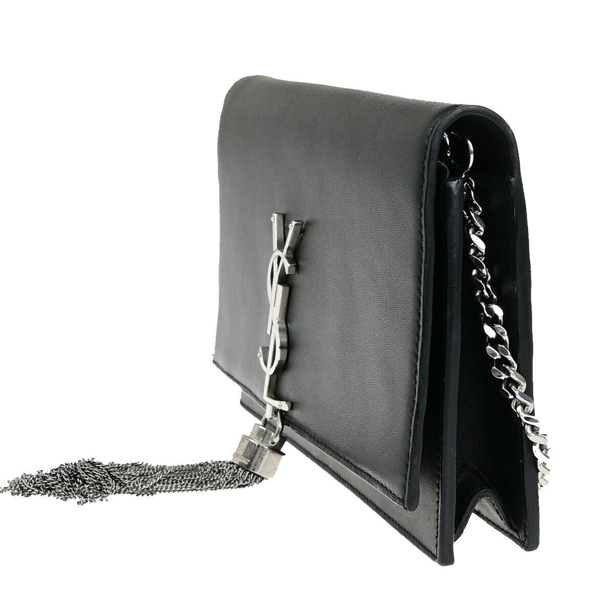 SAINT LAURENT Kate Chain Mini Shoulder Bag Wallet Tassel Leather BK SHW 631YG577