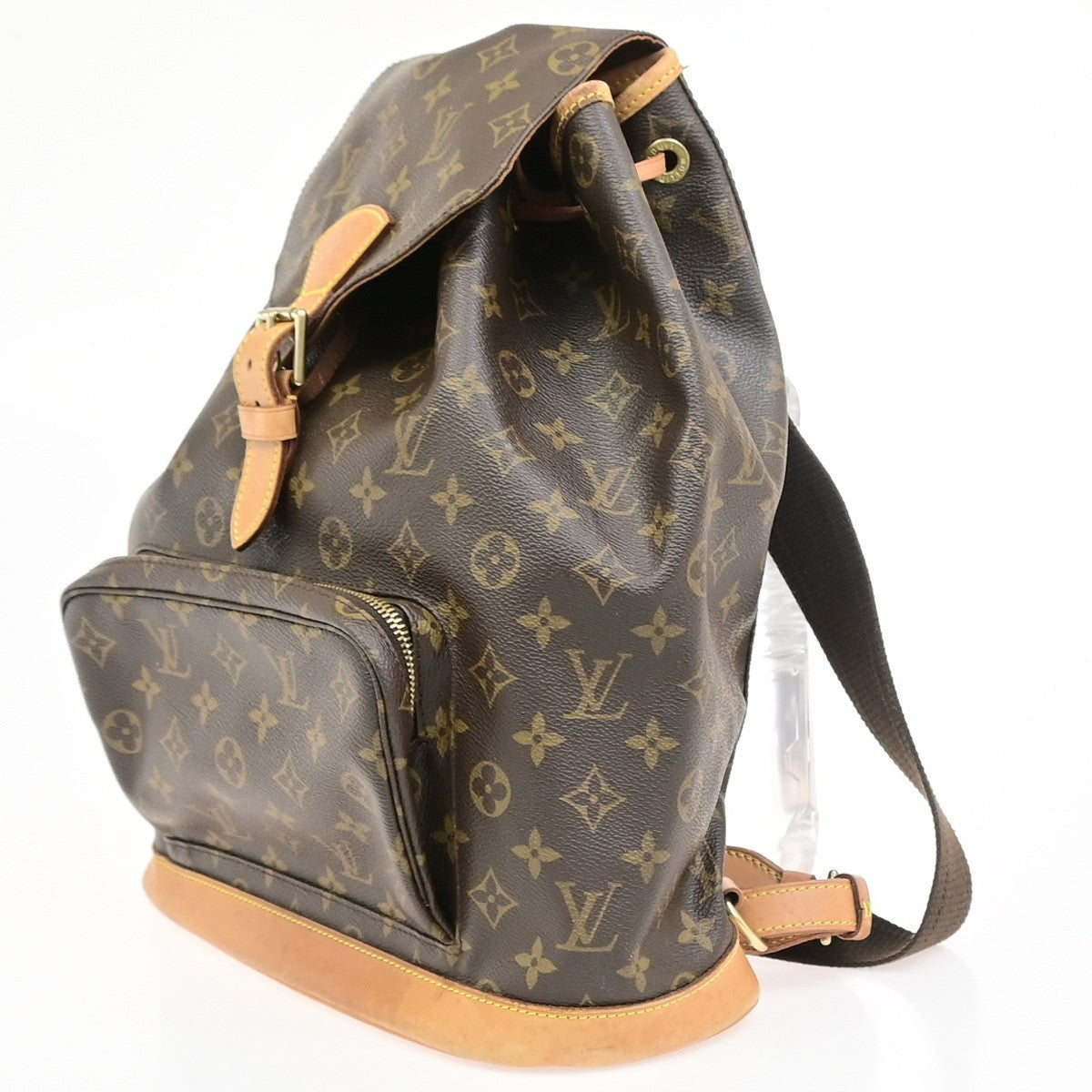 LOUIS VUITTON Montsouris GM Backpack Bag Monogram Leather Brown M51135 95PA104