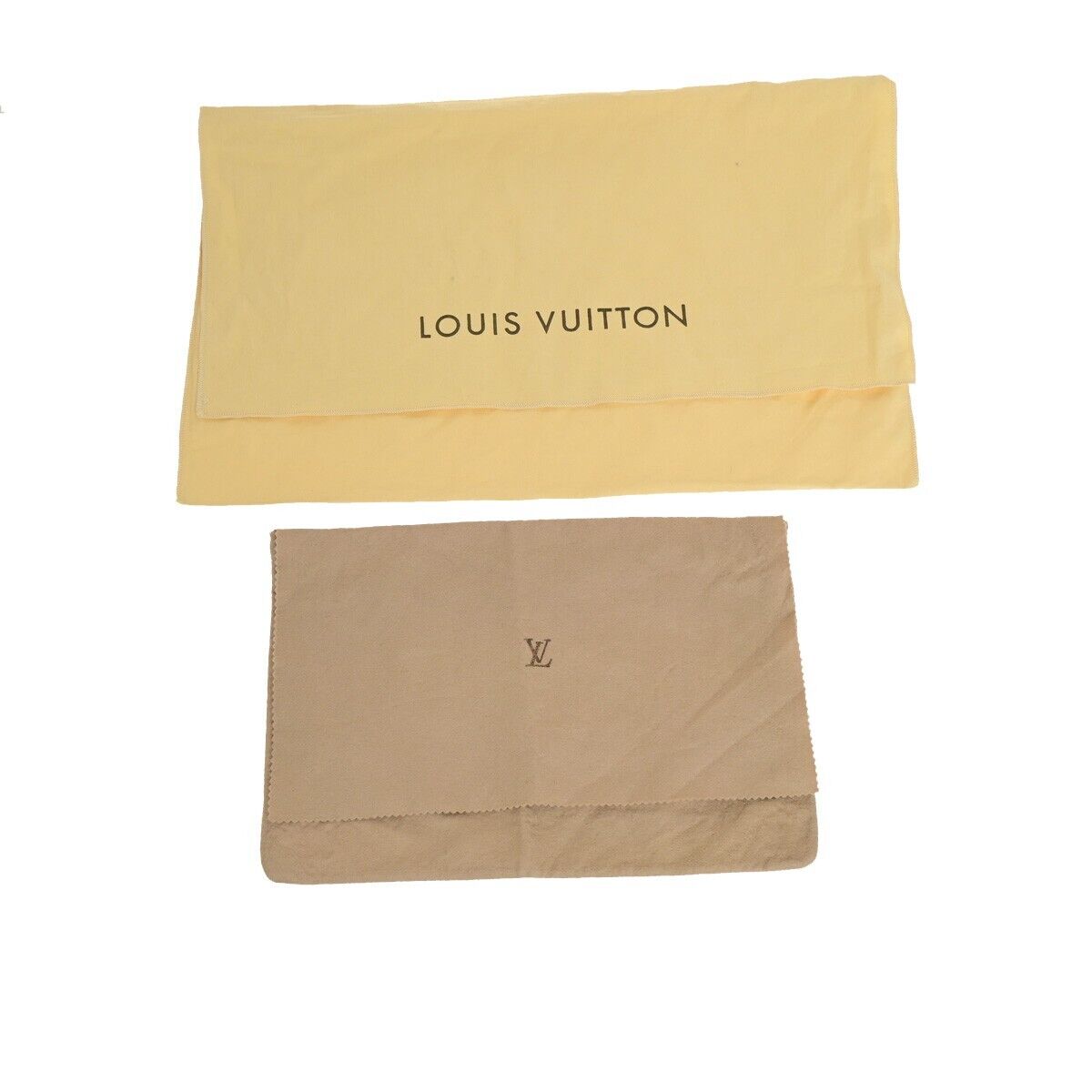 LOUIS VUITTON Logo 10 Set Dust Bag Drawstring Canvas Cotton Beige Brown 08EB517