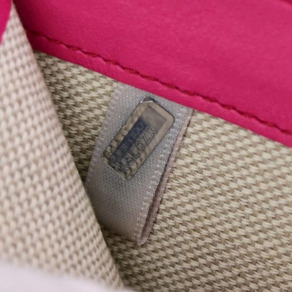 JIMMY CHOO Logo Star Studs Mini Trifold Wallet Purse Leather Pink Italy 05KA165