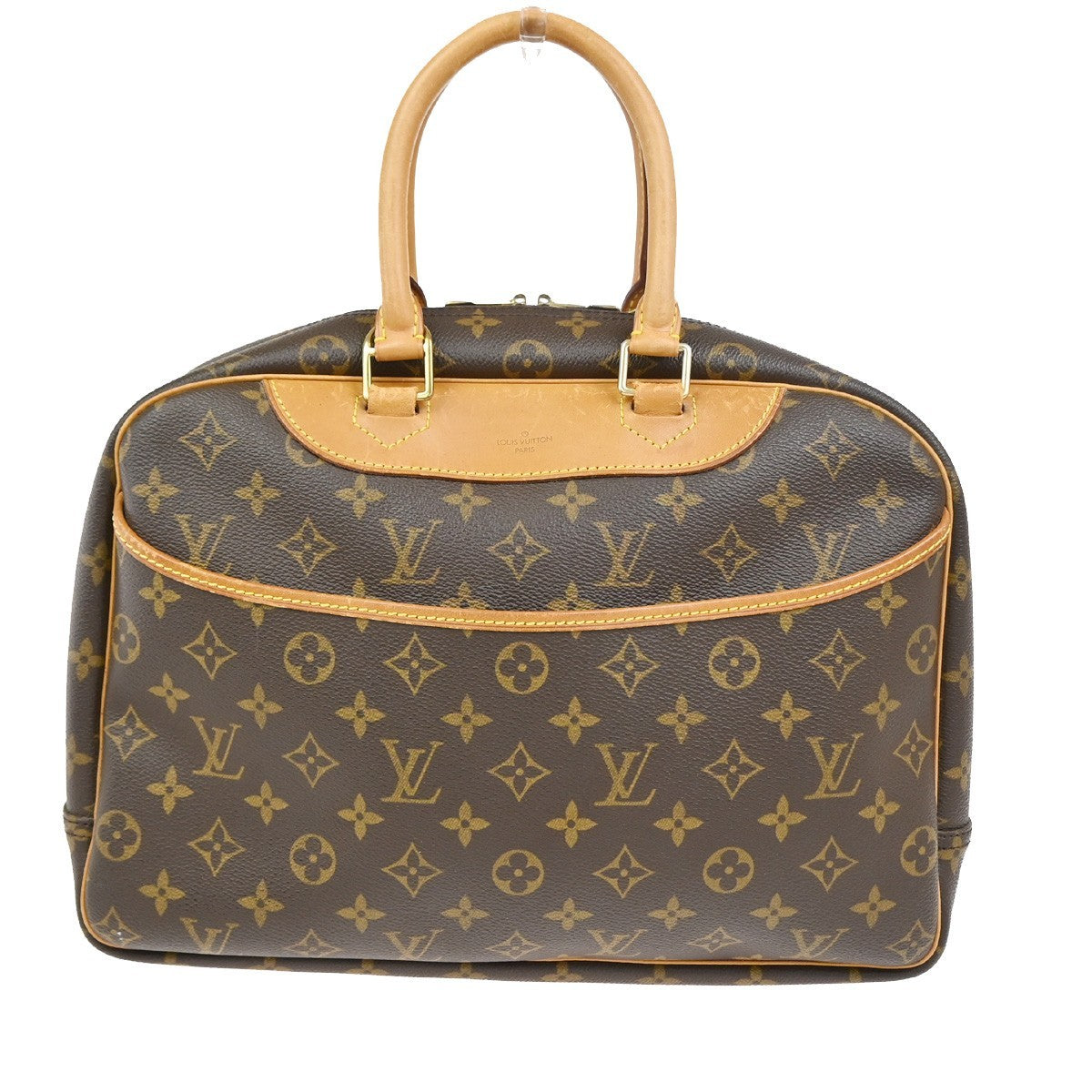 LOUIS VUITTON LV Logo Deauville Hand Bag Monogram Leather Brown M47270 81TA644