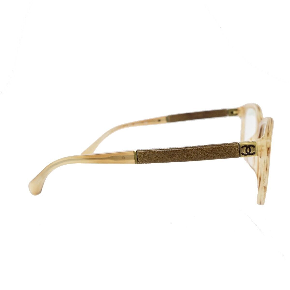 CHANEL CC Logo Matelasse Glasses Eye Wear Plastic Leather BN 3228 Italy 60KA331