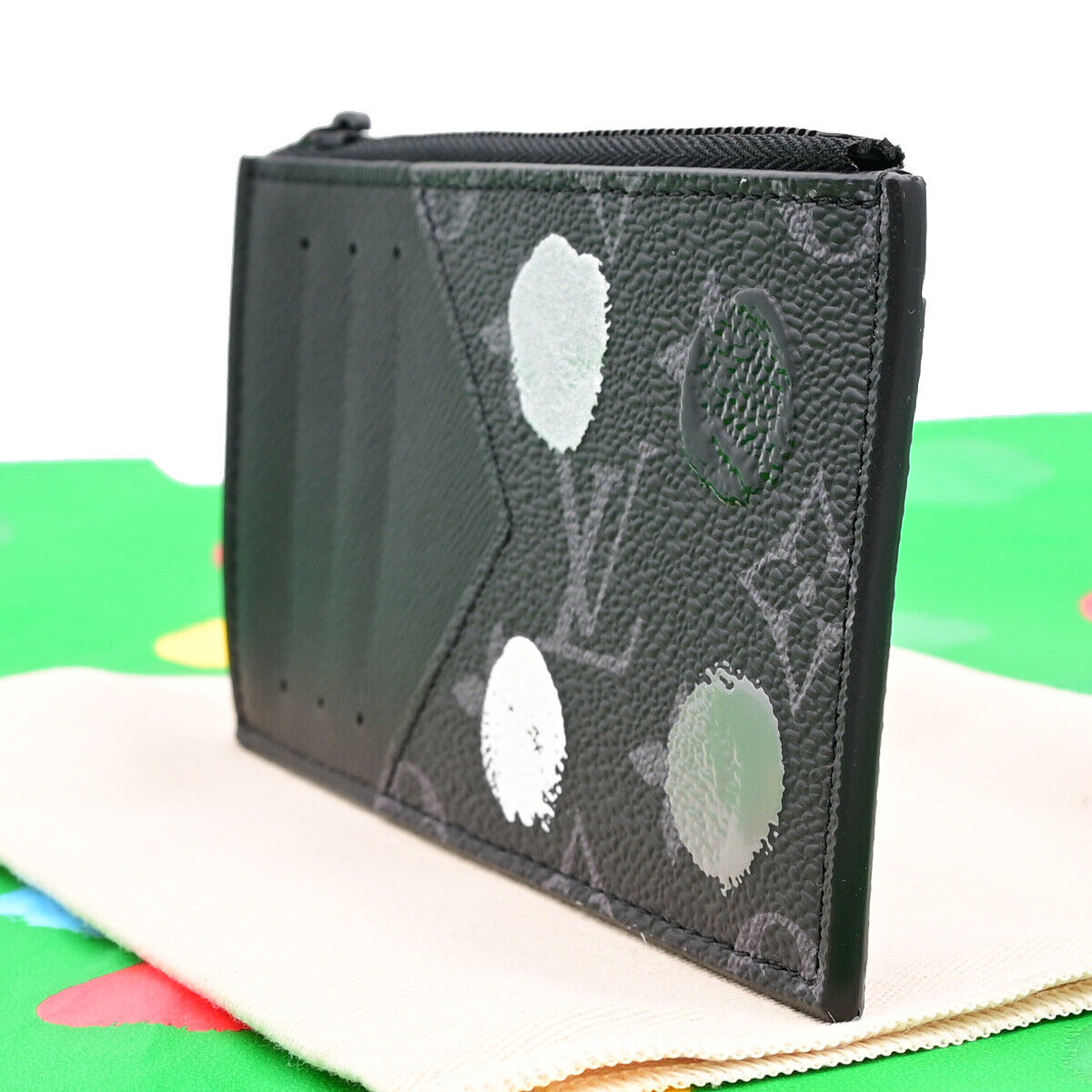LOUIS VUITTON LV x YK Coin Card Holder Monogram Eclipse Dot Black 21RJ819