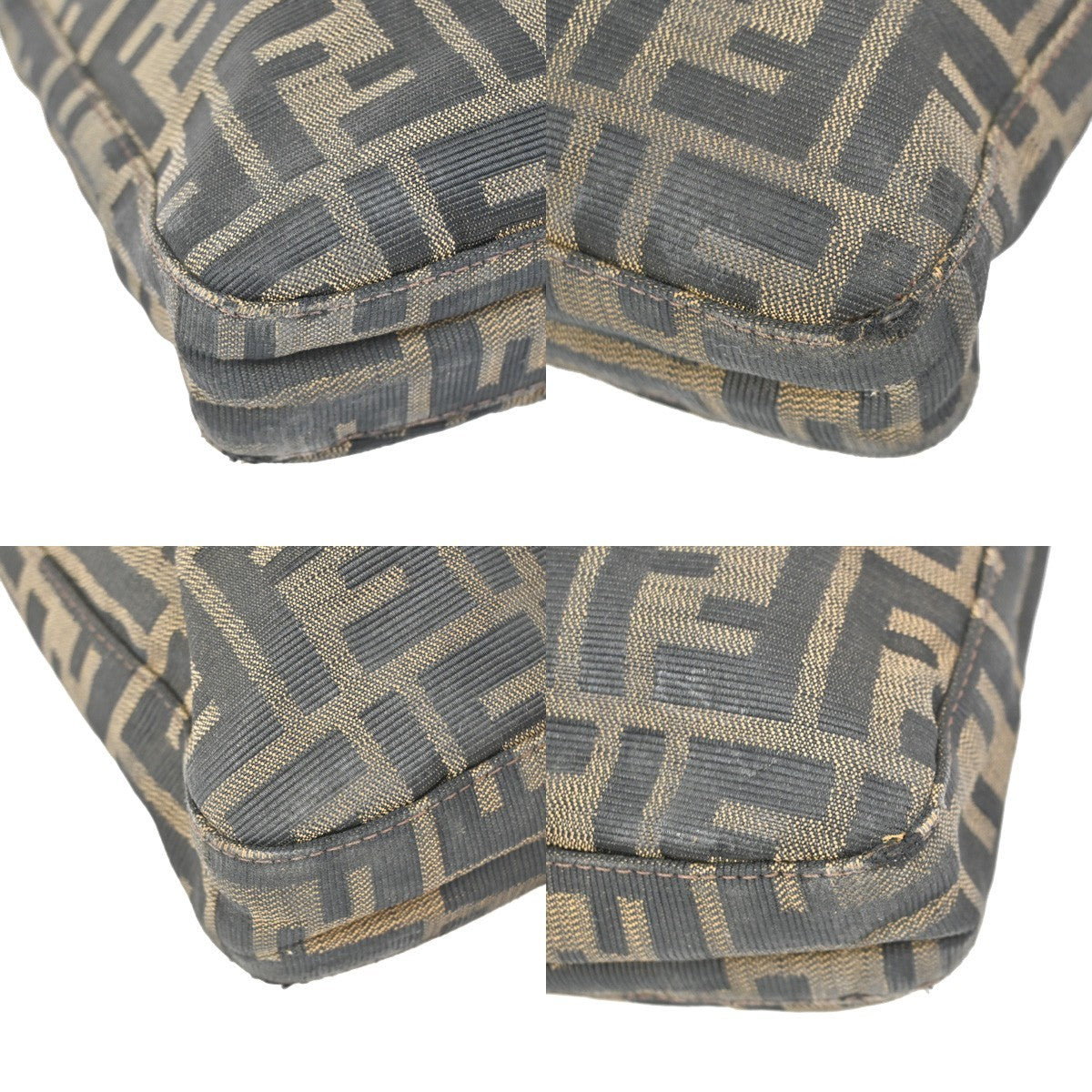 FENDI Logo Zucca Pattern Hand Bag Canvas Leather Brown SHW Italy 36KB279