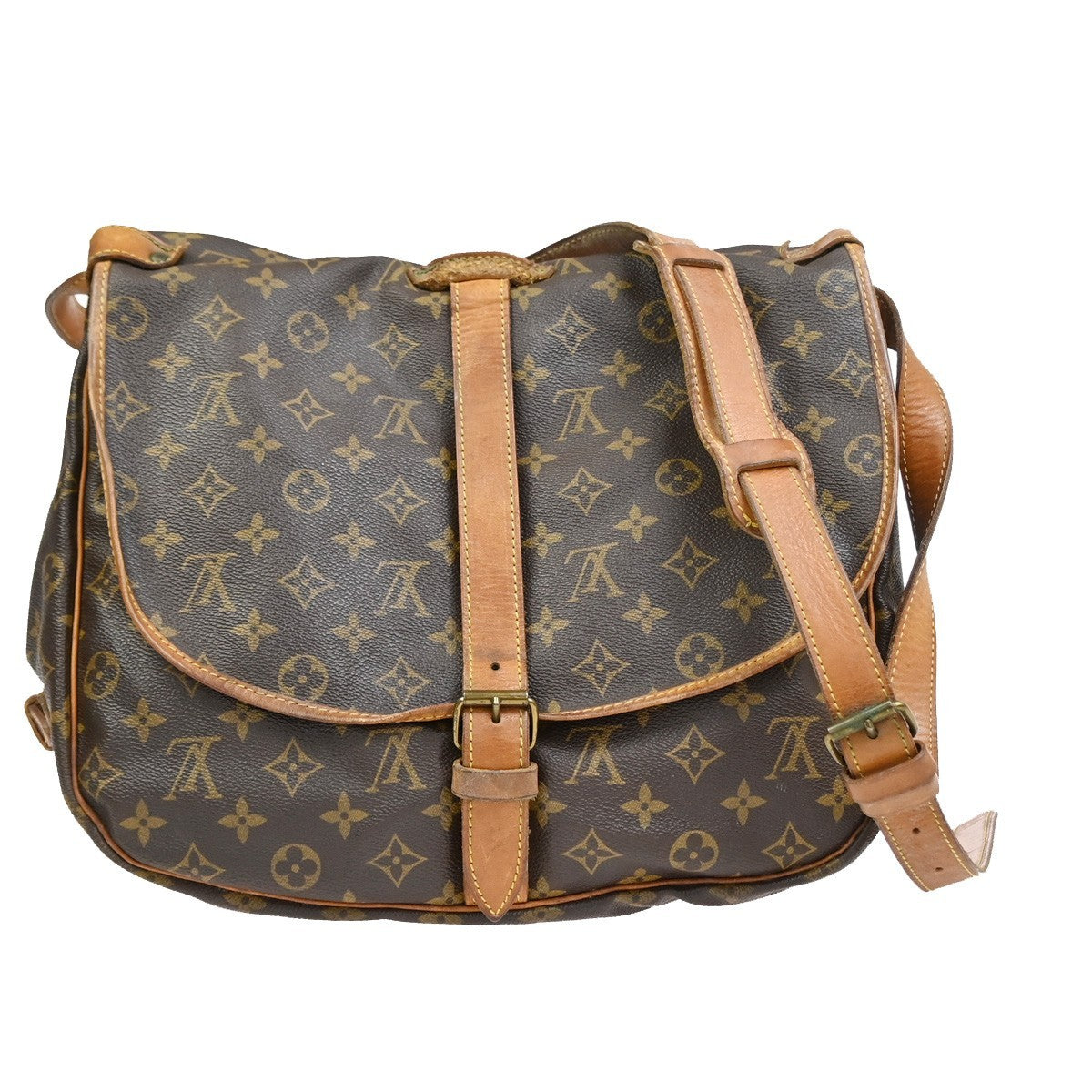 LOUIS VUITTON Saumur 35 Shoulder Bag Monogram Leather BN France M42254 39SA068